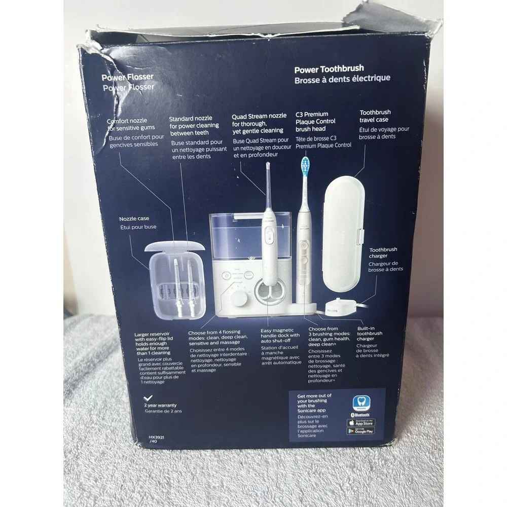 Philips Sonicare 7000 Power Flosser&Toothbrush System White HX3921/40 Bluetooth